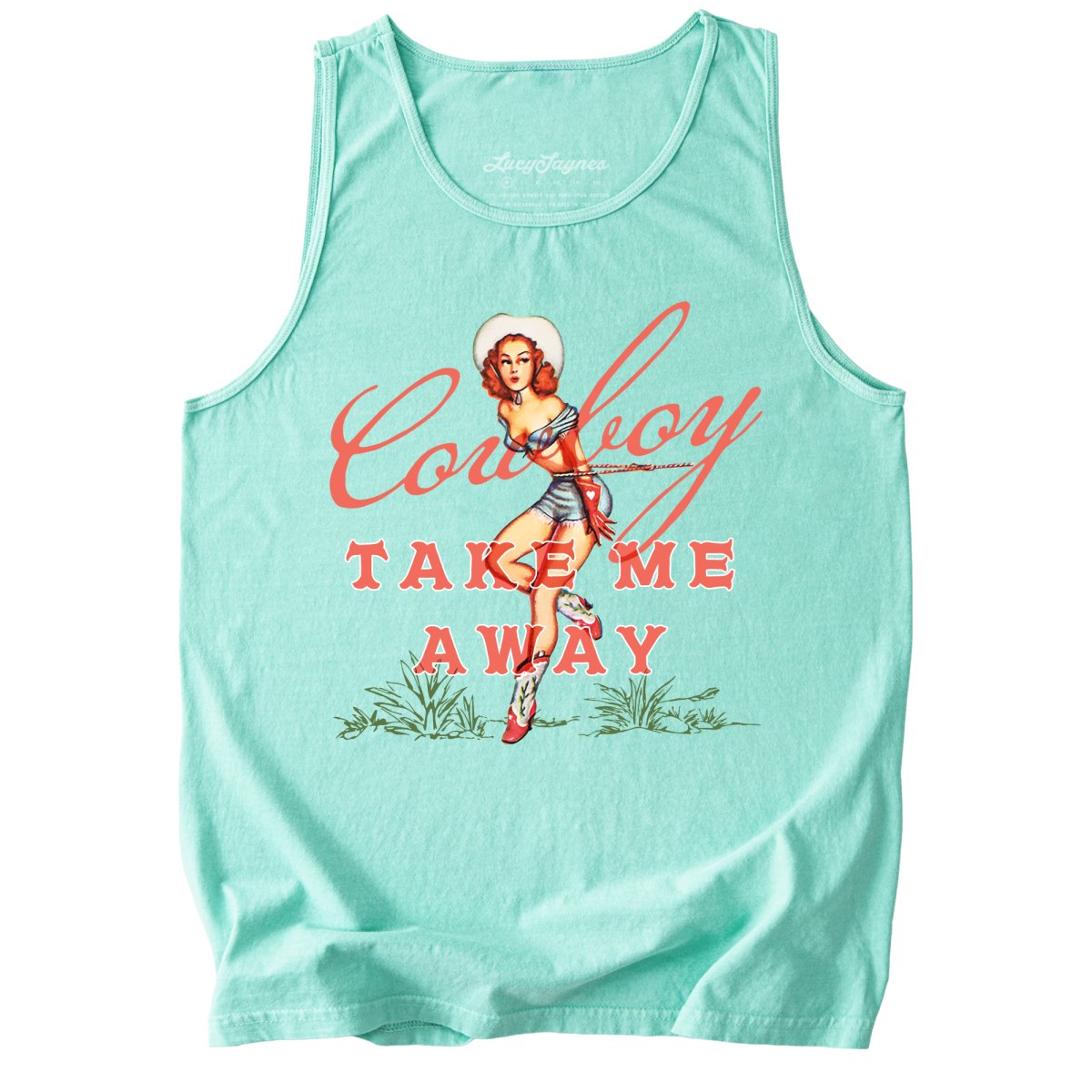 Cowboy Take Me Away Comfort Colors Tank Top