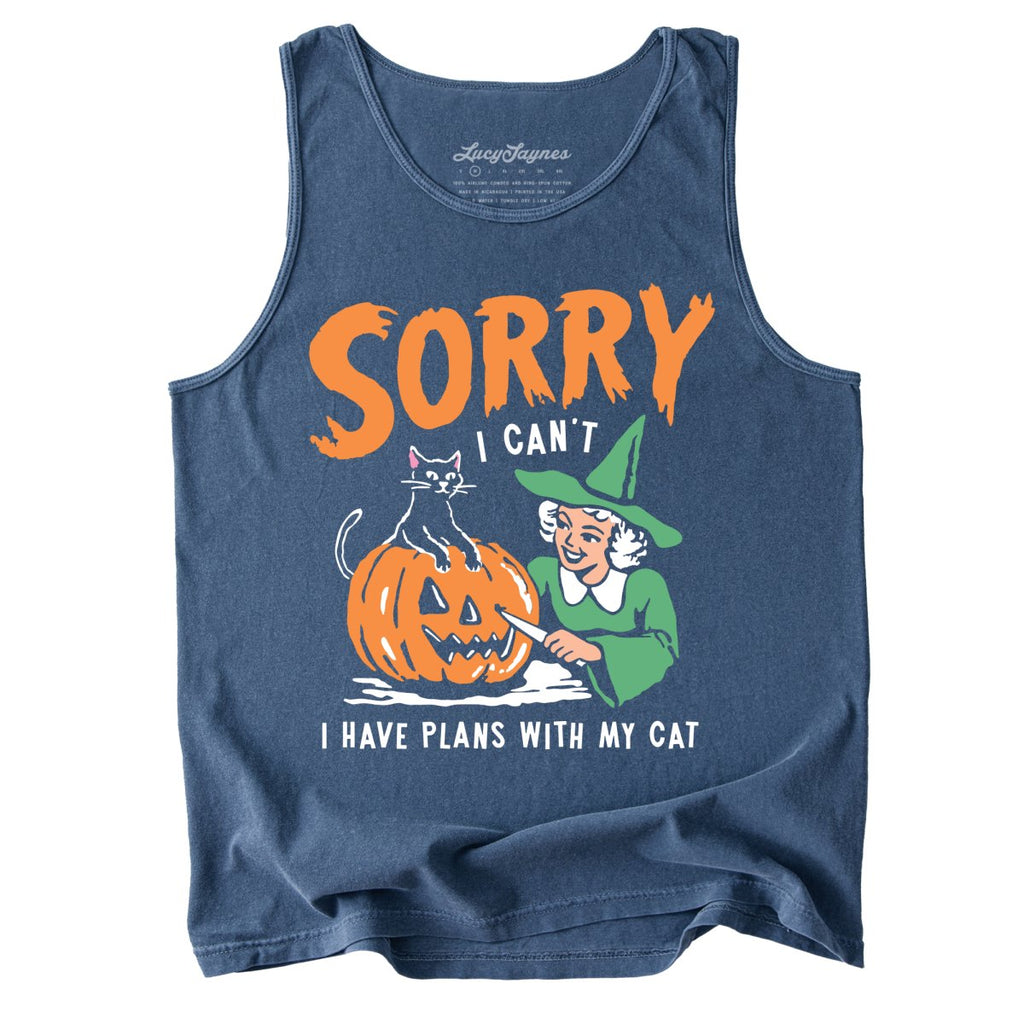 Sorry I Can't I Have Plans With My Cat Comfort Colors Tank Top